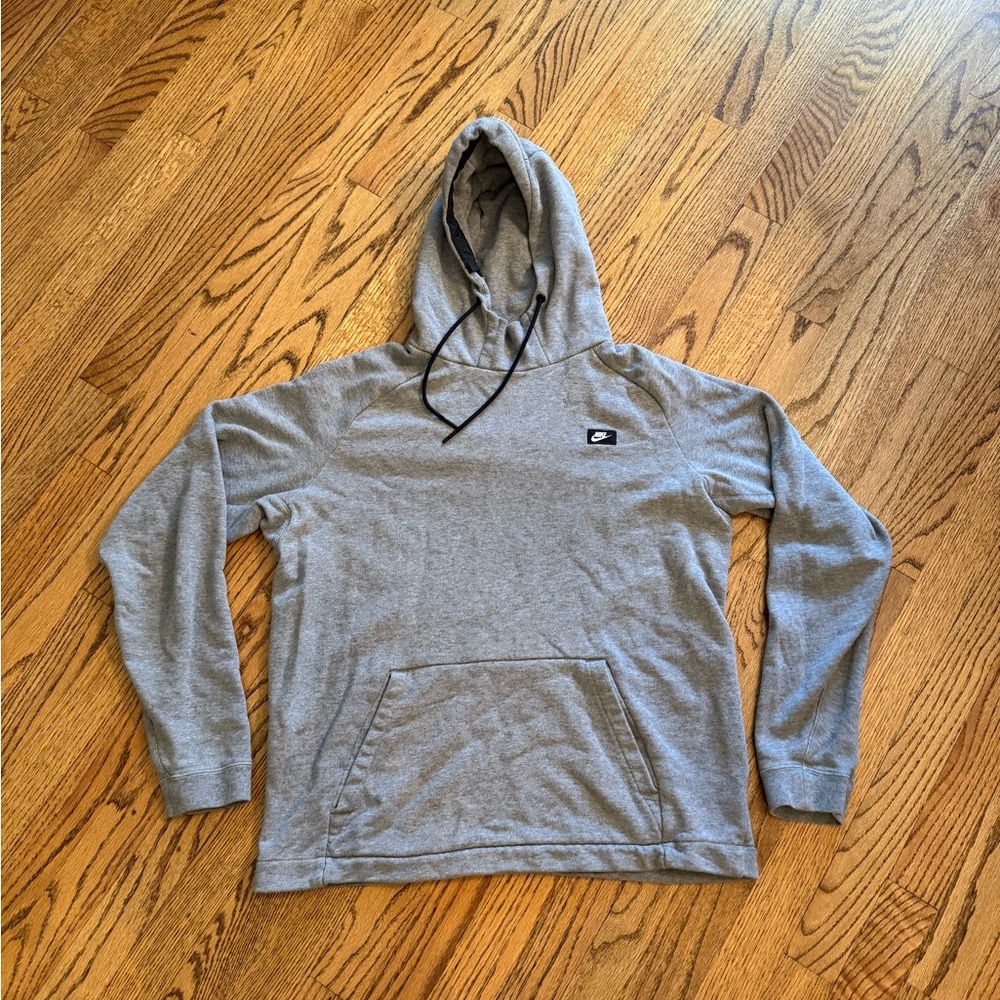 Nike Grey Men’s Large Pullover Hoodie with Extended Neck